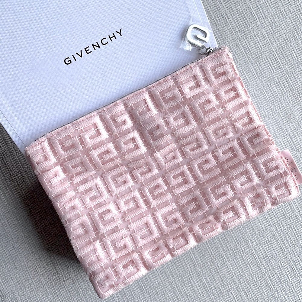 GIVENCHY baby pink soft cosmetics makeup pouch